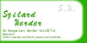 szilard werder business card